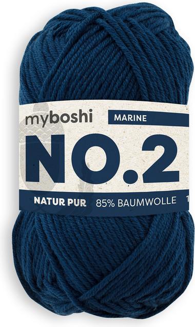 Actual product image Myboshi Wool no.2 col.255 navy 50 g, 100 m, 85 % CO, 15 % KP