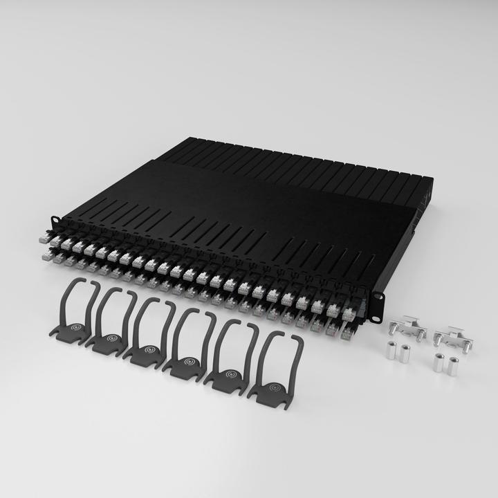 Immagine prodotto PATCHBOX uno / 8RU / Cat 6A, UTP, 0,8 m, nero (U/UTP, CAT6a, 0.80 m)