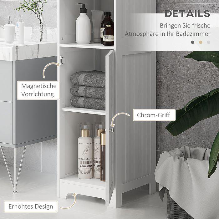 Immagine prodotto Swisshandel24 Mobiletto bagno 3 scomparti aperti 1 scomparto bagno bianco 40x38x160cm (40 x 38 x 160 cm)