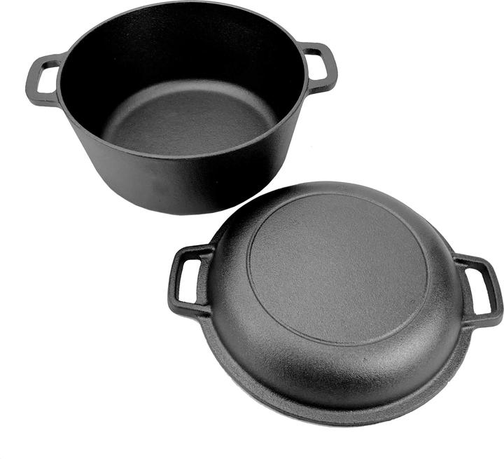 All'Grill 2in1 Gusseisen Topf und Pfanne mit 2 Griffen Ø 20 cm (20 cm, Gusseisen)