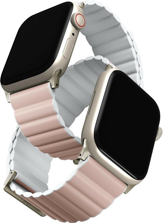 Image du produit Uniq pasek Revix Premium Apple Watch Series 1/2/3/4/5/6/7/8/SE/SE2/Ultra 42/44/45/49mm Edition Rever (Cuir véritable, Silicone, Acier inoxydable, 44mm)