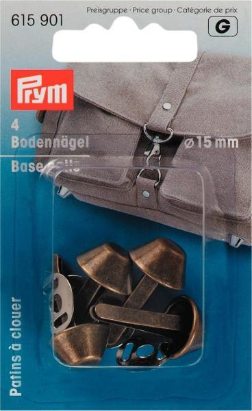 Actual product image Prym Bottom nails for bags, old brass 15 mm, card 4 pcs.