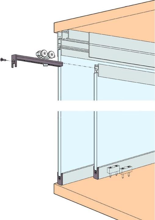 Produktbild HAWA Schiebetürbeschläge -Clipo 36 GPPK, Inslide / Festglas