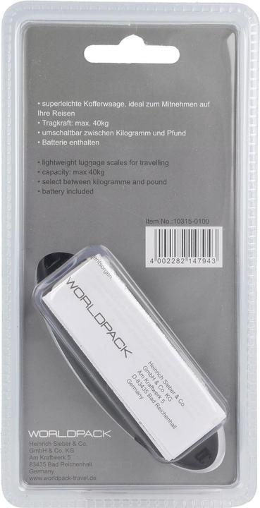 Actual product image Worldpack Case scale 4 cm (Luggage scale)