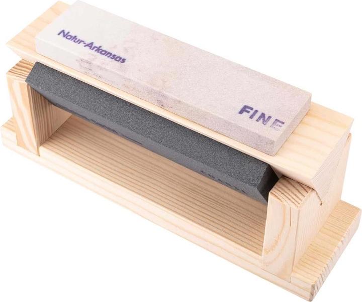 Actual product image Herbertz Wooden block with 3 whetstones