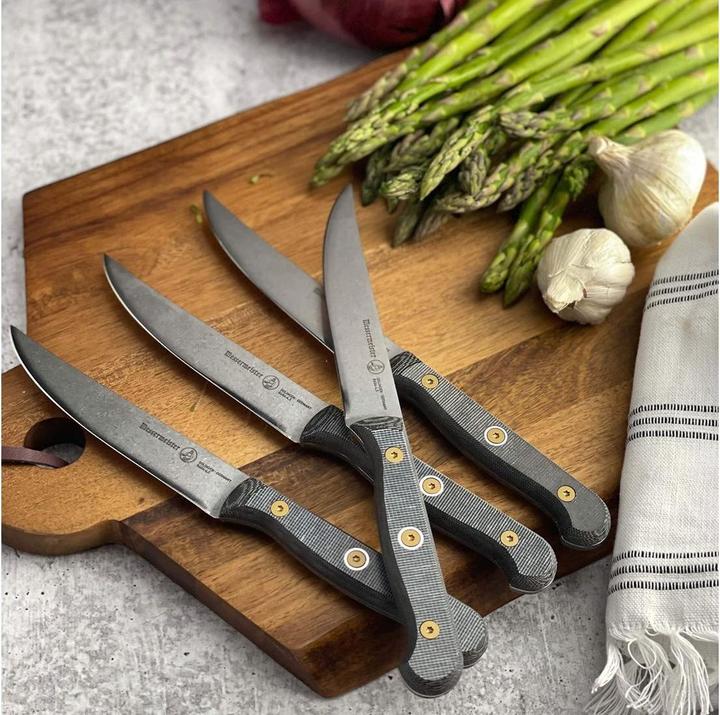 Immagine prodotto Messermeister Set di coltelli da bistecca personalizzati 1 pezzo, nero/argento (4 Pezzo/i, Coltello)