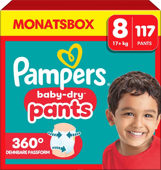 Pampers Baby-Dry Pants (Size 8, Monthly box, 117 Piece)