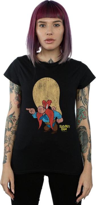 Actual product image Looney Tunes Womens/Ladies Yosemite Sam Distressed Cotton T-Shirt (M)