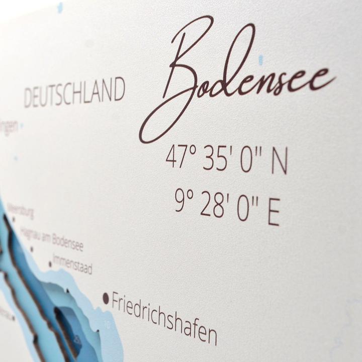 Image du produit Enjoy The Wood Lac de Constance - Carte marine en bois (30 x 45 cm)