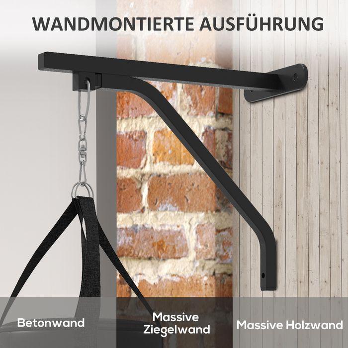 Produktbild Swisshandel24 Boxsack Wandhalterung Boxsack Ständer mit Handschuhen, Stahl, Schwarz
