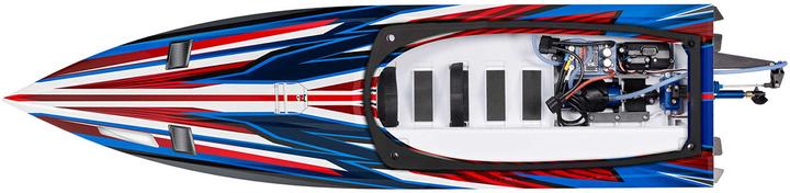 Actual product image Traxxas BOAT SPARTAN SR 1037mm 1:10 EP RTR RED TQi 2.4GHz WITHOUT charger and WITHOUT battery