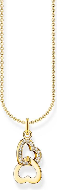 Immagine prodotto Thomas Sabo Catena placcata oro con ciondolo a forma di cuori intrecciati (Zirconia, 38 - 45 cm)