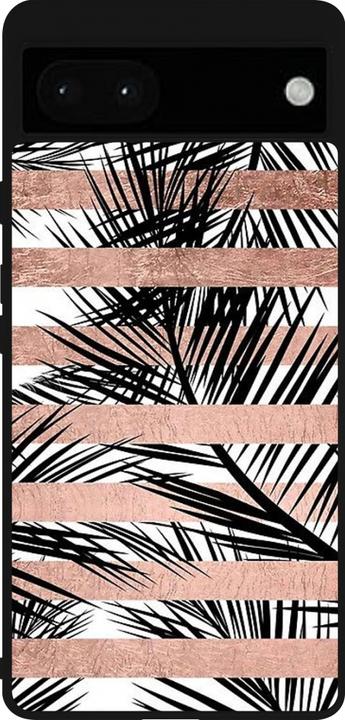 Image du produit PhoneLook Coque Silicone rigide noir Palm trees gold stripes (Google Pixel 6a)
