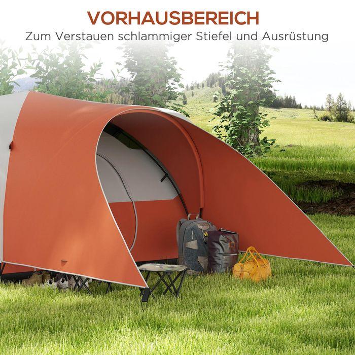 Actual product image Swisshandel24 Tunnel tent, camping tent, water-repellent family tent for 6 people, festival tent with window (Tunnel tent, 6 persons)