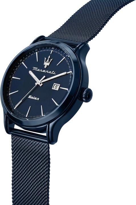 Actual product image Maserati R8853149001 Blue Solar 45mm 10ATM (Analogue wristwatch, 45 mm)