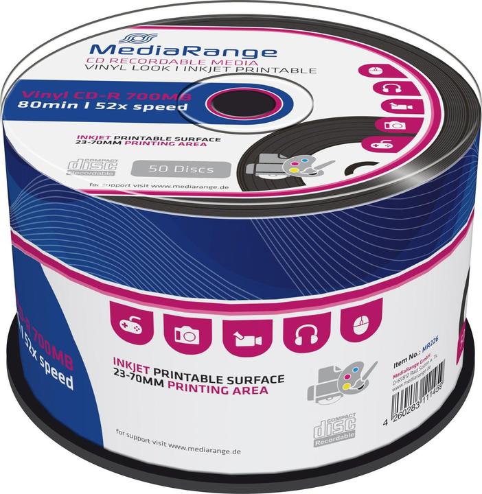 Immagine prodotto MediaRange CD-R 52x nero in vinile (50)