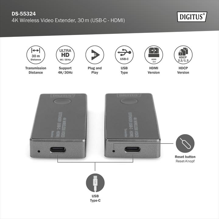Immagine prodotto Digitus DS-55324 (30 m, 4k Pass-through)