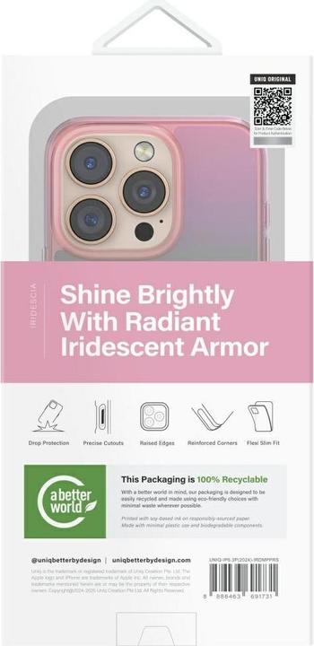 Actual product image Uniq Iridescia Magclick Charging Case for iPhone 16 Pro - Pink (Apple iPhone 16 Pro)
