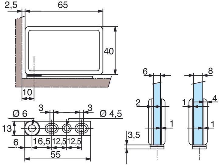 Actual product image effeff Glass door hinges