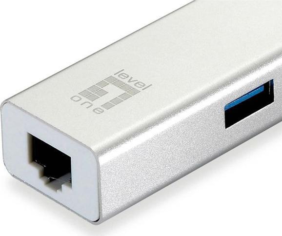 Immagine prodotto LevelOne Adattatore USB-C -> 10/100/1000, 3xUSB3.0 si (USB-C, RJ45 (1x))