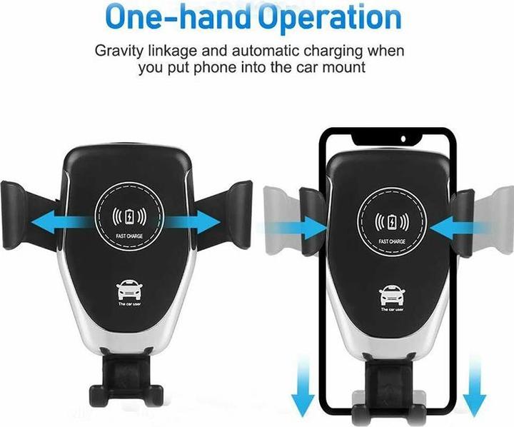 Actual product image PhoneLook Wireless Smartphone Mount Car Mount 10W Qi Universal Bracket Clamp & Adhesive Attachment