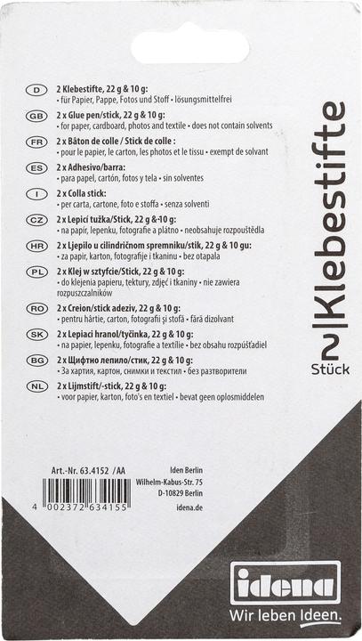 Actual product image Idena Glue Stick Bonus Pack 1x 10g + 22g each
