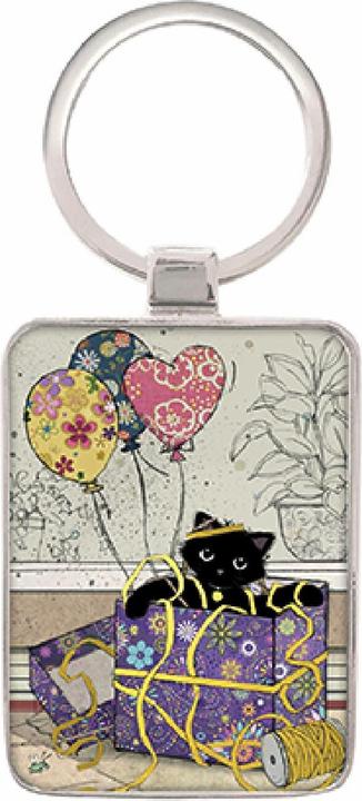 Actual product image Kiub rectangle keyring kitten gift bug art