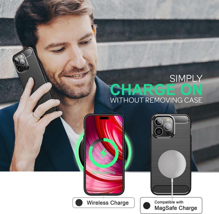 Actual product image Nalia Carbon look silicone cover (Apple iPhone 14 Pro Max)