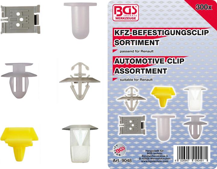 Produktbild BGS Kfz-Befestigungsclip-Sortiment für Renault 300-tlg.