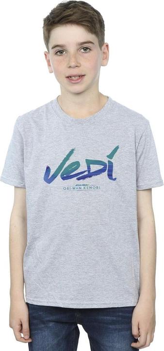 Actual product image Star Wars Boys Obi-Wan Kenobi Jedi Painted Font T-Shirt (128)