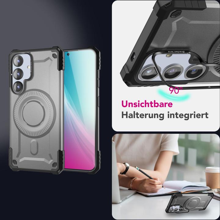 Actual product image Nalia Granite - Armor Panzer Hülle mit MagSafe Ring und Ständer - Military Hardcase (Samsung Galaxy S25)