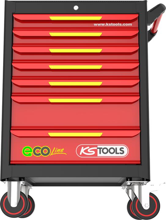 Actual product image KS Tools ECOline BLACK/RED/YELLOW workshop trolley with 7 drawers ( 897.1007 ) (7 x)