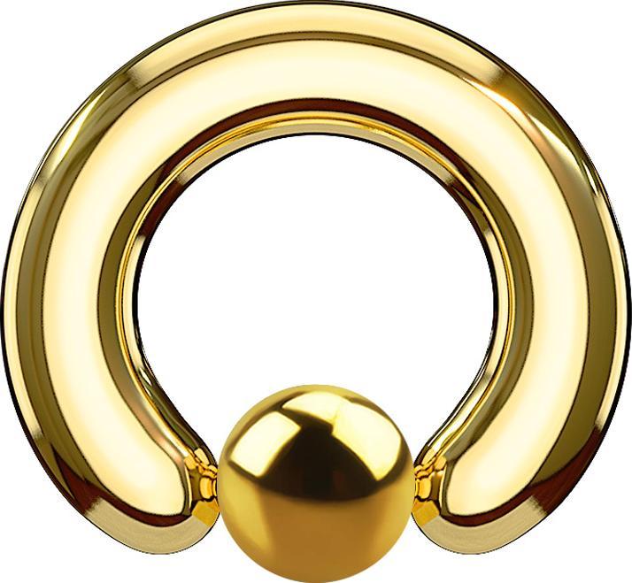 Produktbild Star Piercing Ball Closure Ring vergoldet (Chirurgenstahl 316L, ohne Messing)
