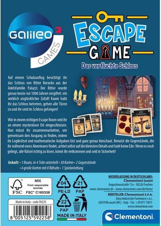 Actual product image Clementoni Galileo Escape The Cursed Castle (German)