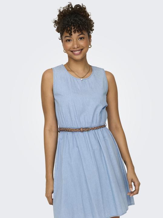 Image du produit Only Coupe normale Col rond Bretelles larges Robe courte Robe en jean (M)