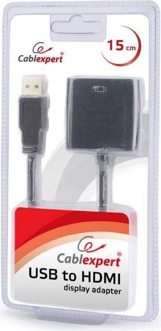 Actual product image Gembird USB — HDMI (Typ A) (USB-A, HDMI, 15 cm)