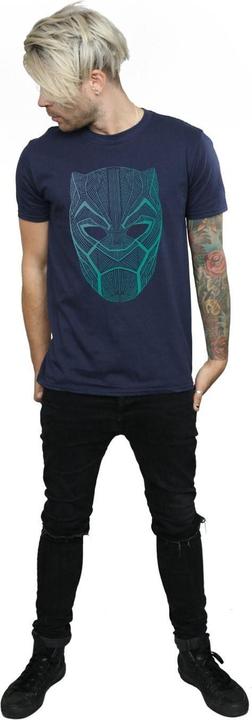 Actual product image Mens Black Panther Tribal Mask T-Shirt (M)