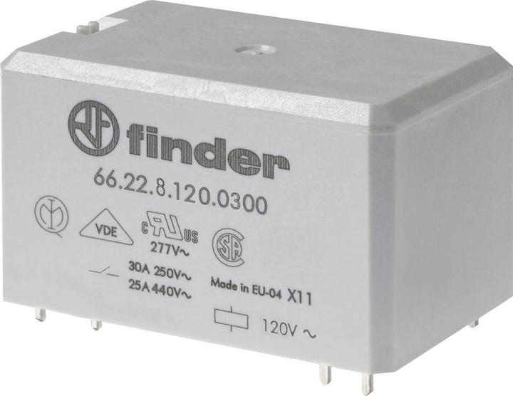 Actual product image Finder 66.22.9.024.0300 Print relay 24 V/DC 30 A 2 NO contacts 10 pcs.