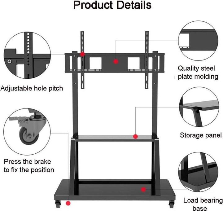 Produktbild Techly TV Wagen, Multifunktion, höhenverstellbar (100", 150 kg)