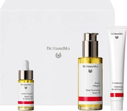 Dr. Hauschka DR. HAUSCHKA SET Beautiful Body krem do rąk 50ml + olejek do ciała z Róży 75 ml + olejek z neem do p
