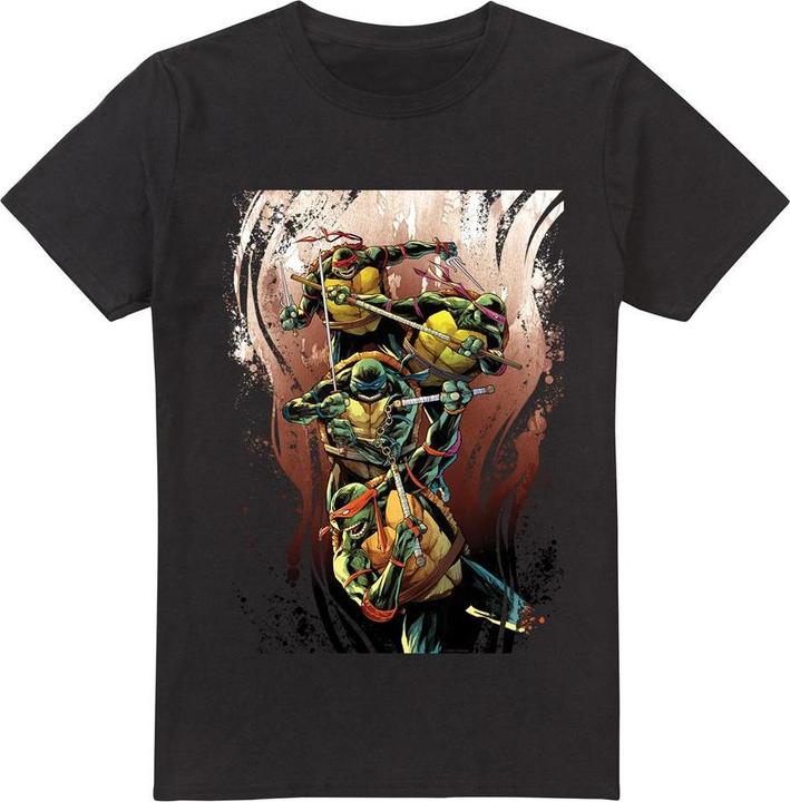 Actual product image Teenage Mutant NT Mens Earthy Rainbow Warriors T-Shirt (XL)