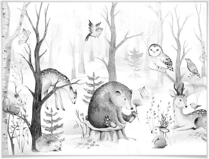Image du produit Trenddeko Amis des animaux dans la forêt - (60 x 50 cm)