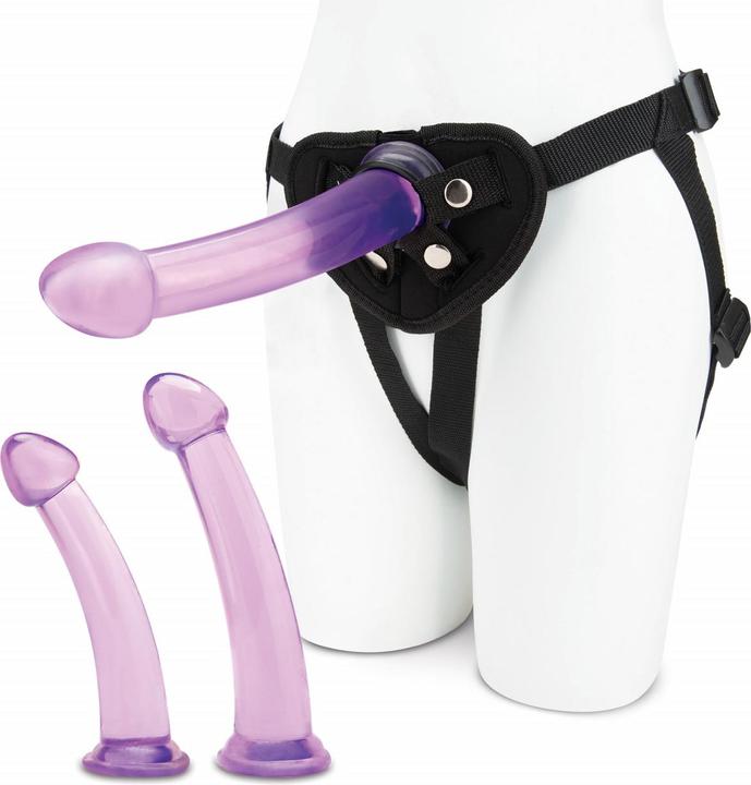 Actual product image Lux Fetish Size Up 3-Piece Dildo and Harness Pegging Training Set