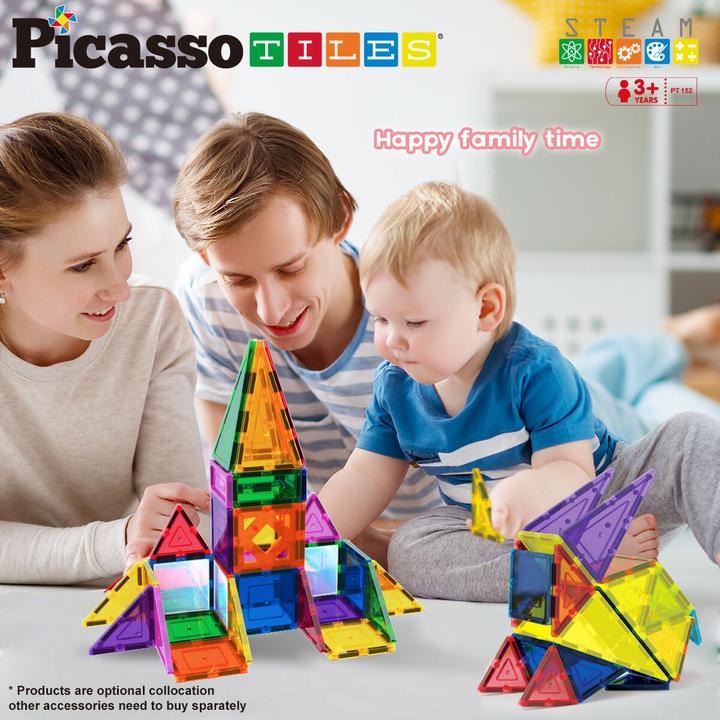 Image du produit PicassoTiles Picasso Tiles - Jeu de construction magnétique 3-D (152 pcs) (PT152)