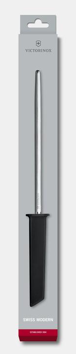 Actual product image Victorinox Swiss Modern, honing steel. 23cm, medium-fine cut, round, black