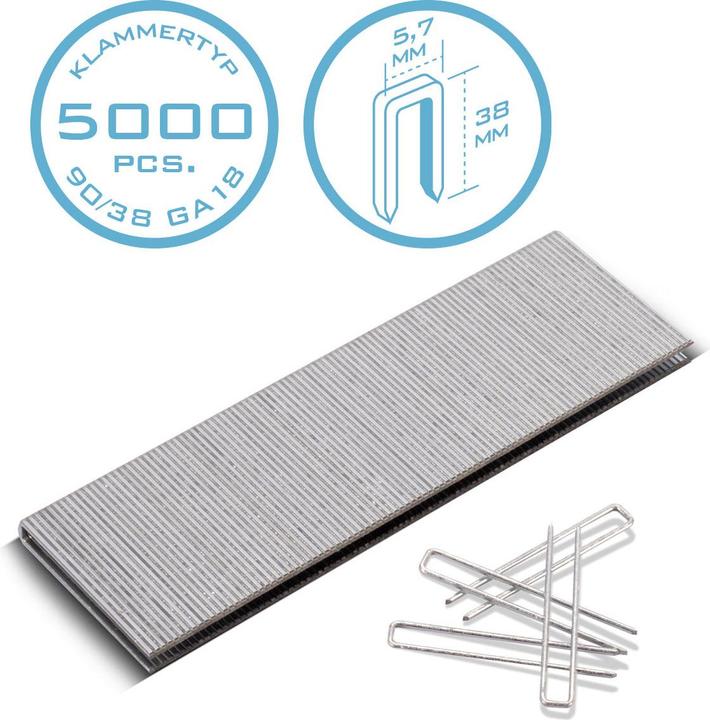 Actual product image Stahlwerk Staples type 90 (1.25 x 1.0 mm) with 38 mm length in a set of 5000