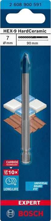 Actual product image Bosch Professional Zubehör EXPERT HEX-9 HardCeramic drill bit, 7 x 90 mm (7 millimetres)