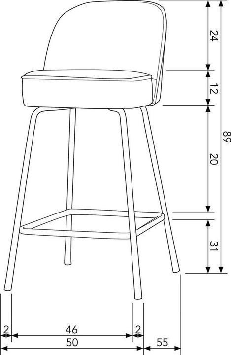 Productafbeelding BePureHome Barkruk Vogue H65 Fluwelen Boeket zwart