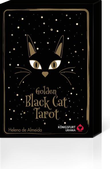 Image du produit Golden Black Cat Tarot - Hochwertige Stülpdeckelschachtel mit Goldfolie (Allemand, Helena de Almeida, 2022)