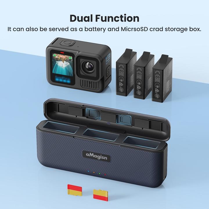 Actual product image aMagisn 3 in 1 battery charging station (GoPro Hero 13)